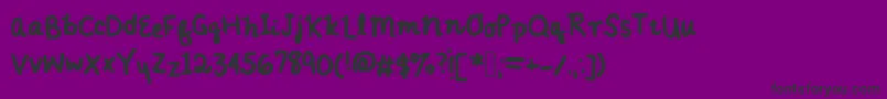 Annieshandwriting Font – Black Fonts on Purple Background