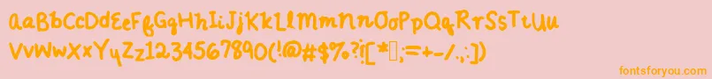 Annieshandwriting Font – Orange Fonts on Pink Background