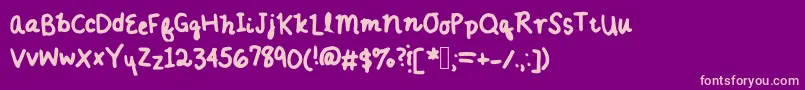 Annieshandwriting Font – Pink Fonts on Purple Background