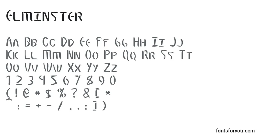 Fuente Elminster - alfabeto, números, caracteres especiales