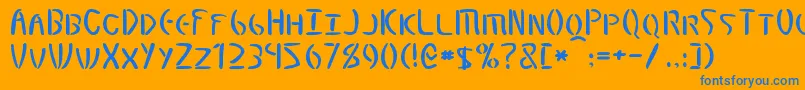 Elminster Font – Blue Fonts on Orange Background
