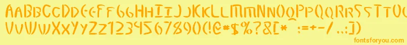 Czcionka Elminster – pomarańczowe czcionki na żółtym tle