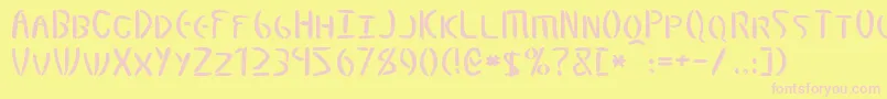 Шрифт Elminster – розовые шрифты на жёлтом фоне
