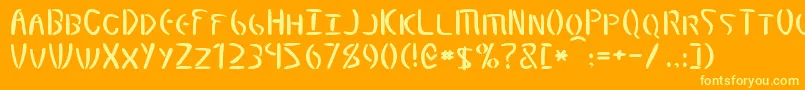 Elminster Font – Yellow Fonts on Orange Background