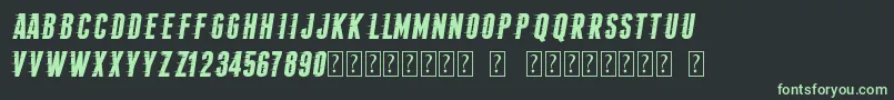 フォントFopiRush – 黒い背景に緑の文字