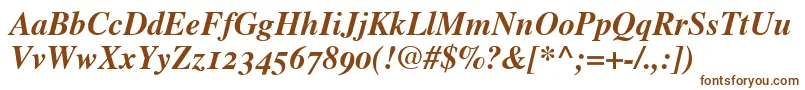 TimesBoldItalicOldStyleFigures Font – Brown Fonts on White Background