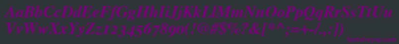 Шрифт TimesBoldItalicOldStyleFigures – фиолетовые шрифты на чёрном фоне