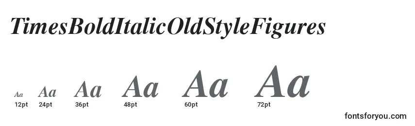 TimesBoldItalicOldStyleFigures Font Sizes