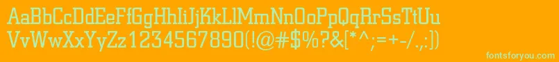 Coliseumc Font – Green Fonts on Orange Background