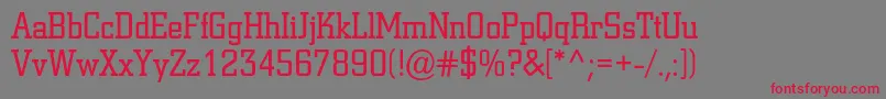 フォントColiseumc – 赤い文字の灰色の背景