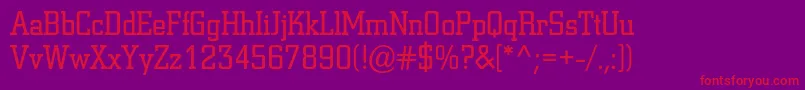 フォントColiseumc – 紫の背景に赤い文字