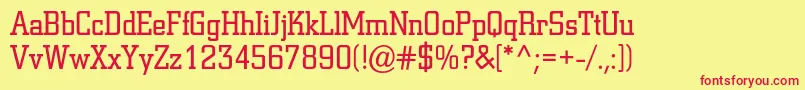 Coliseumc Font – Red Fonts on Yellow Background