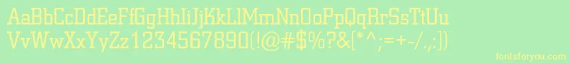 Coliseumc Font – Yellow Fonts on Green Background