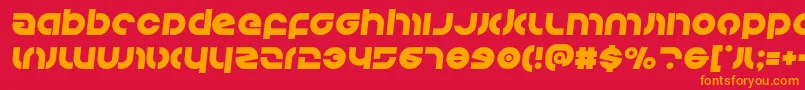 フォントKovacssemital – 赤い背景にオレンジの文字