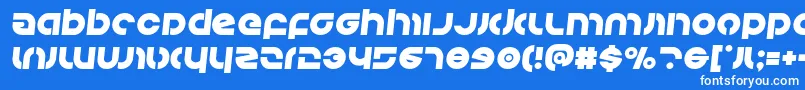 フォントKovacssemital – 青い背景に白い文字