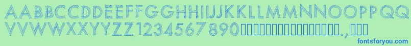 Шрифт Pwscratchedfont – синие шрифты на зелёном фоне