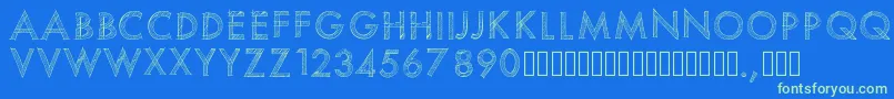 Fonte Pwscratchedfont – fontes verdes em um fundo azul