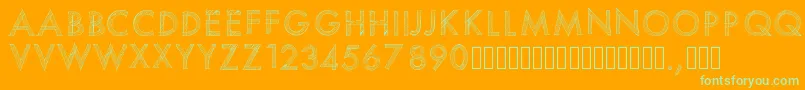 Pwscratchedfont Font – Green Fonts on Orange Background
