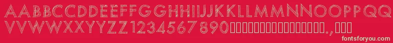 フォントPwscratchedfont – 赤い背景に緑の文字