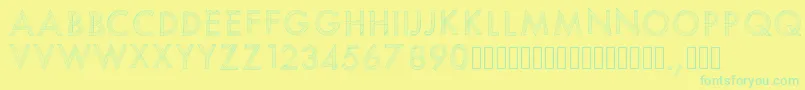 Pwscratchedfont Font – Green Fonts on Yellow Background