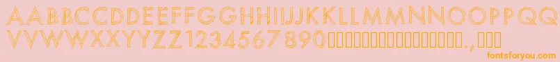 Pwscratchedfont-Schriftart – Orangefarbene Schriften auf rosa Hintergrund