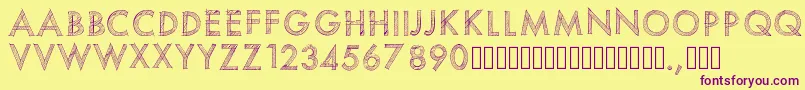 Pwscratchedfont Font – Purple Fonts on Yellow Background