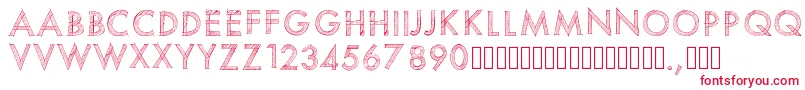 フォントPwscratchedfont – 白い背景に赤い文字