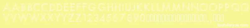 Czcionka Pwscratchedfont – białe czcionki na żółtym tle