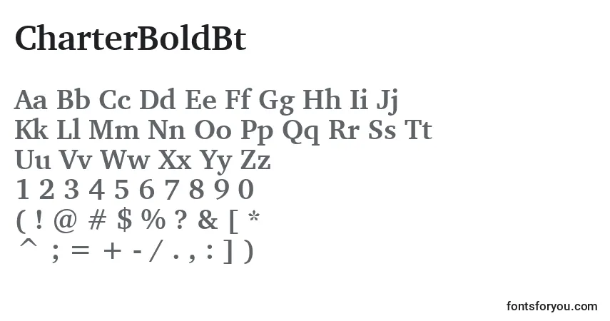 A fonte CharterBoldBt – alfabeto, números, caracteres especiais