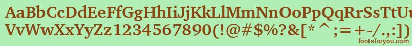 Шрифт CharterBoldBt – коричневые шрифты на зелёном фоне