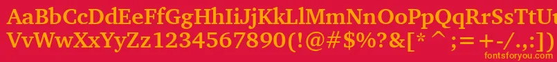 CharterBoldBt Font – Orange Fonts on Red Background