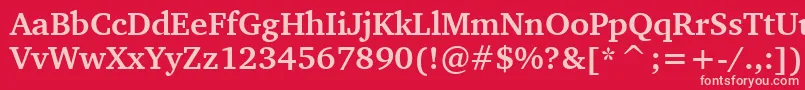 CharterBoldBt Font – Pink Fonts on Red Background