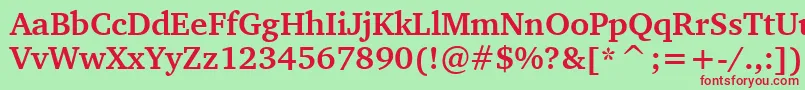 CharterBoldBt Font – Red Fonts on Green Background