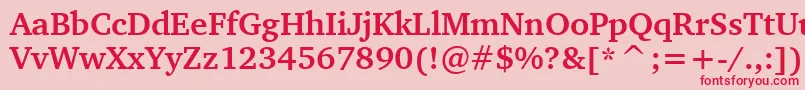 CharterBoldBt Font – Red Fonts on Pink Background