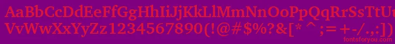 CharterBoldBt Font – Red Fonts on Purple Background