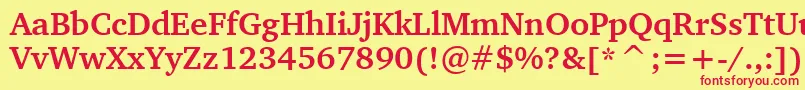 CharterBoldBt Font – Red Fonts on Yellow Background
