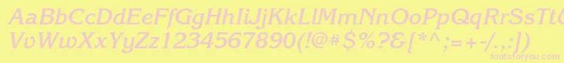 KorinnaettBolditalic Font – Pink Fonts on Yellow Background