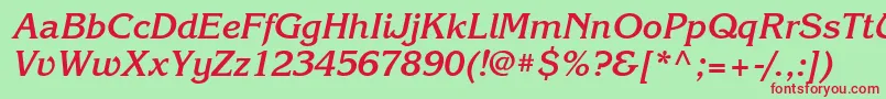 KorinnaettBolditalic Font – Red Fonts on Green Background