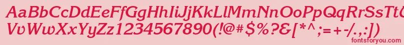 KorinnaettBolditalic Font – Red Fonts on Pink Background