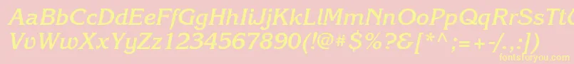 KorinnaettBolditalic Font – Yellow Fonts on Pink Background