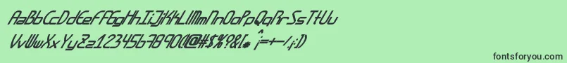 フォントAmplitudesbolditalic – 緑の背景に黒い文字