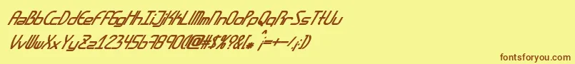 Шрифт Amplitudesbolditalic – коричневые шрифты на жёлтом фоне