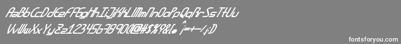 フォントAmplitudesbolditalic – 灰色の背景に白い文字