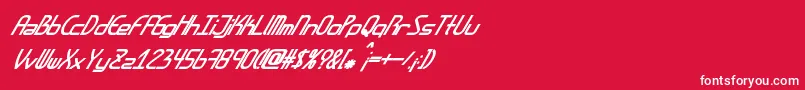 フォントAmplitudesbolditalic – 赤い背景に白い文字