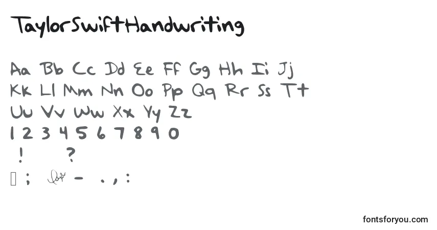 Czcionka TaylorSwiftHandwriting – alfabet, cyfry, specjalne znaki
