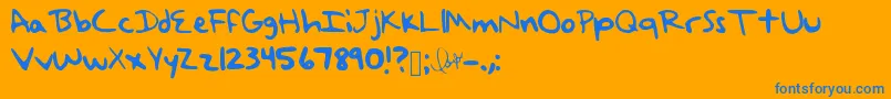 TaylorSwiftHandwriting Font – Blue Fonts on Orange Background