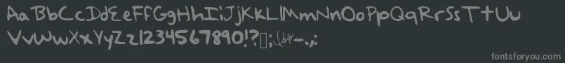 Czcionka TaylorSwiftHandwriting – szare czcionki na czarnym tle