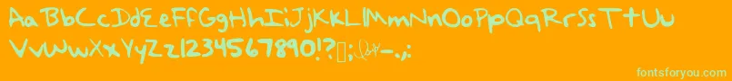 TaylorSwiftHandwriting-Schriftart – Grüne Schriften auf orangefarbenem Hintergrund