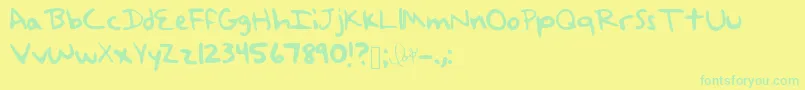 Подробнее о шрифте TaylorSwiftHandwriting Шрифт TaylorSwiftHandwriting – зелёные шрифты на жёлтом фоне