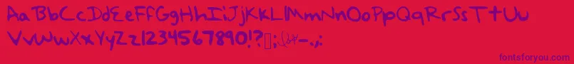 TaylorSwiftHandwriting Font – Purple Fonts on Red Background